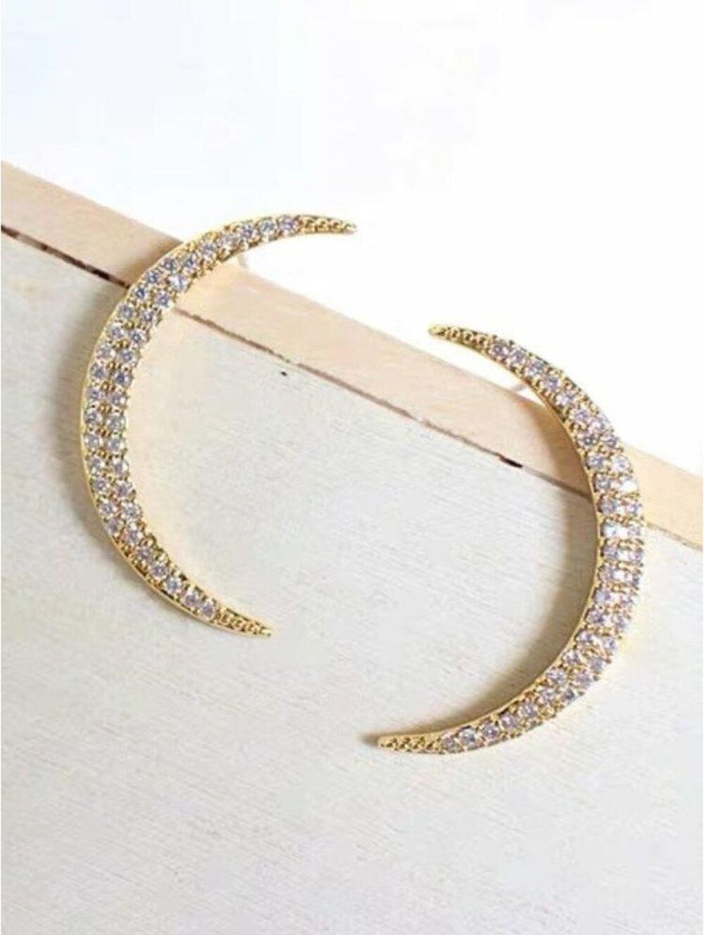 Anthropologie Embellished Crescent Earrings